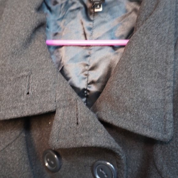 Ashley By 26 International Juniors Dark Grey Button Down Winter Coat Size Large - Picture 3 of 7